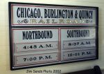CB&Q Train Board in Depot 2002